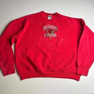 Vintage Louisville Cardinals Sweatshirt Fruit of the Loom Red Men’s XL‎